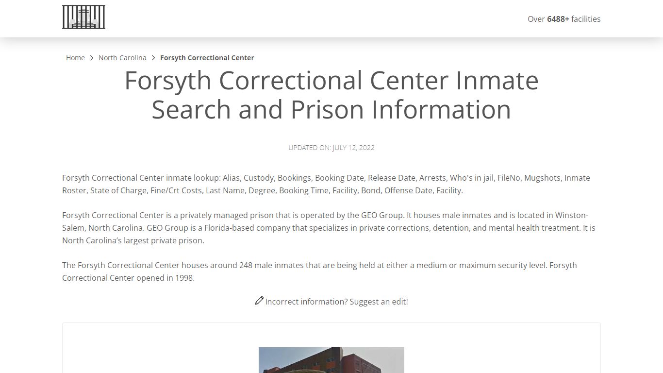 Forsyth Correctional Center Inmate Search, Visitation ...